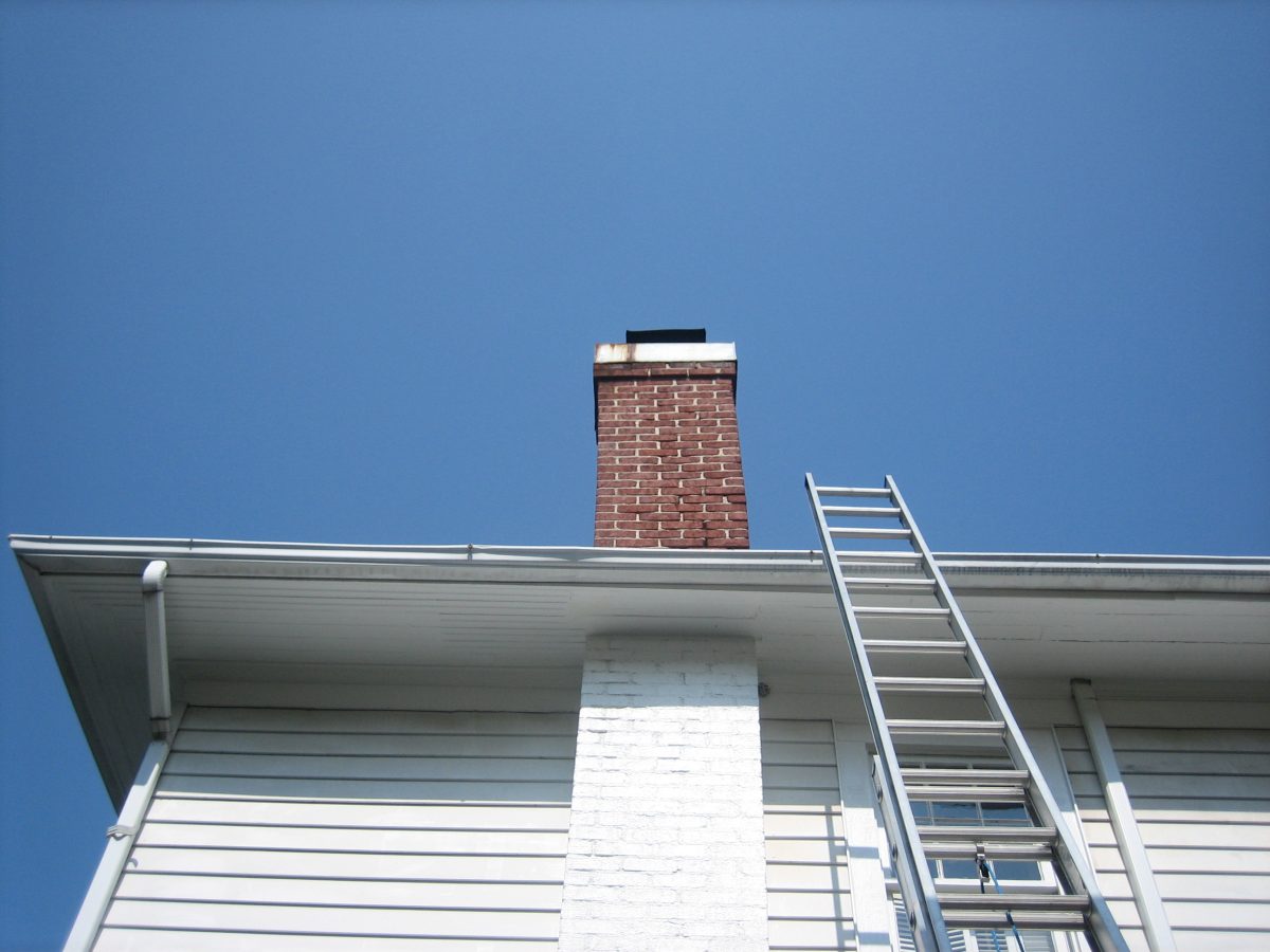 Slanted chimney rebuild